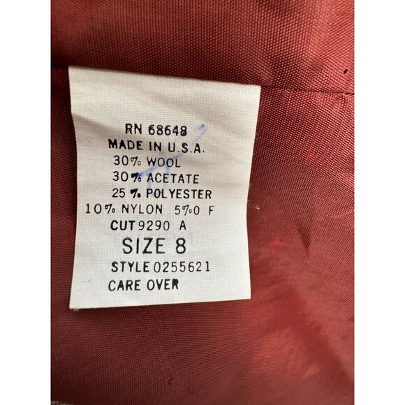 A.B.S. USA Womens Brown Belted Wool-Blend Jacket Size 8 - Picture 3 of 16